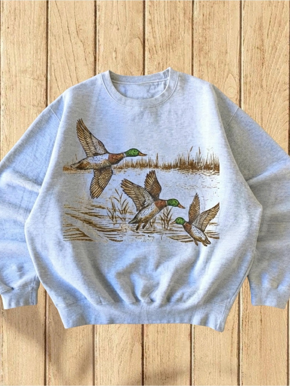 Retro Duck Nature Sweatshirt, 90s Vintage Wildlife Mallard Pullover Shirt